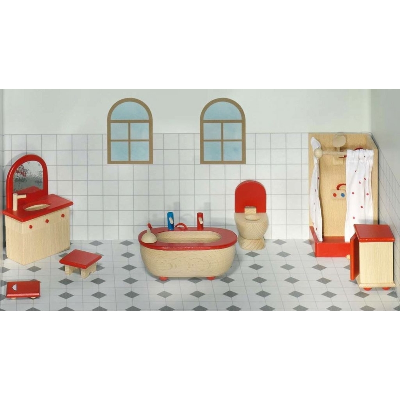 Meubles pour Maison de poupées en bois Salle de bain Meubles pour Maison de poupées en bois Salle de bain