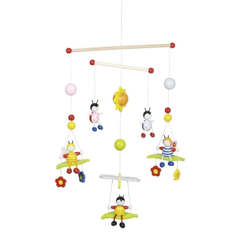 Mobile en bois 3D Abeilles Et Coccinelles Mobile en bois 3D Abeilles Et Coccinelles