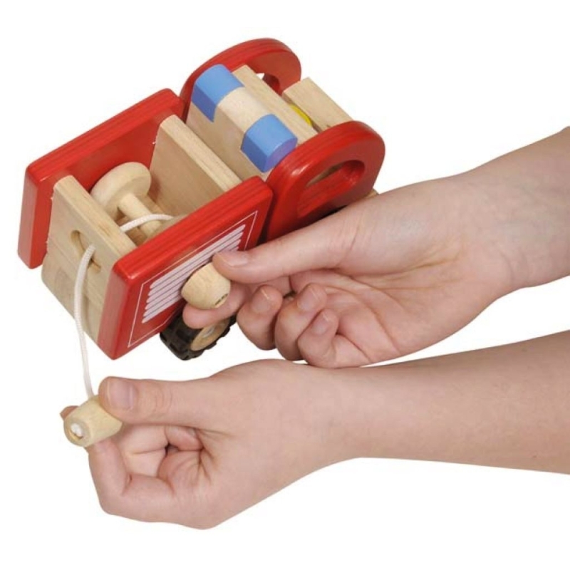 Camion de pompier en bois Jouet en bois pour enfant Camion de pompier en bois Jouet en bois pour enfant
