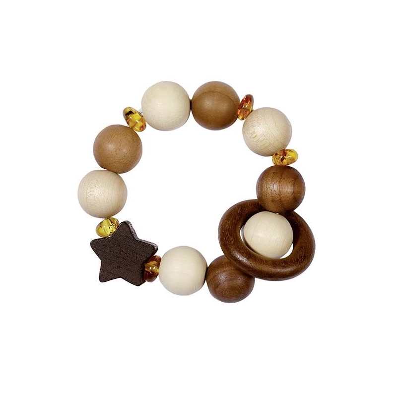 Hochet Elastique étoile avec ambre Hochet Elastique étoile avec ambre