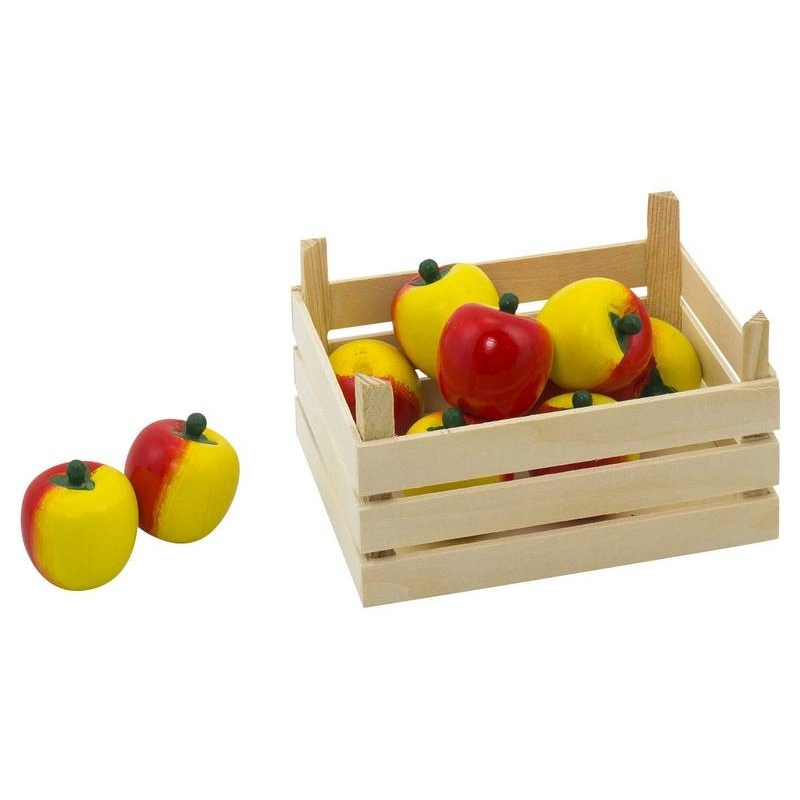 Pommes dans une cagette Jouet en bois Pommes dans une cagette Jouet en bois