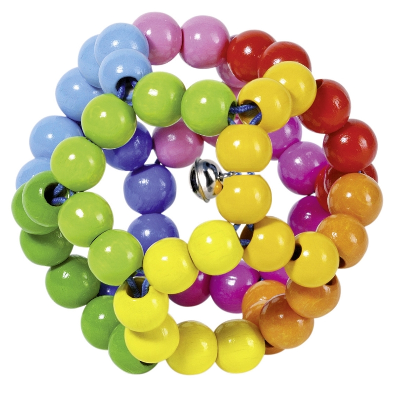 Hochet balle arc-en-ciel flexible