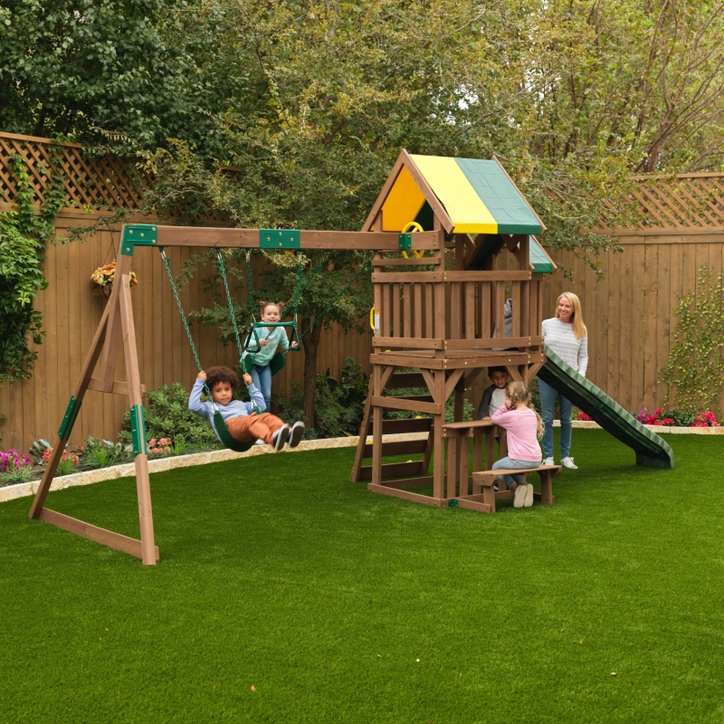 Aire de Jeux en bois avec Balançoire Arbor Crest Deluxe Aire de Jeux en bois avec Balançoire Arbor Crest Deluxe