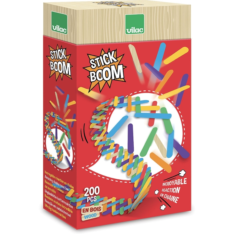 Jeu en bois Stick Boom L'effet domino avec des planchettes Jeu en bois Stick Boom L'effet domino avec des planchettes