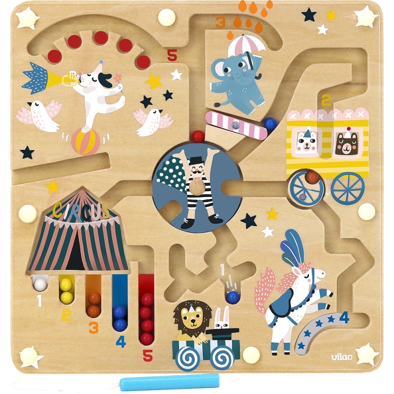 Labyrinthe magnétique circus Jouets en bois dès 2 ans