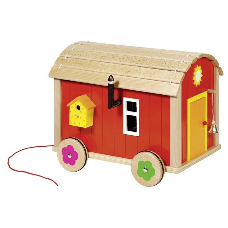 Roulotte en bois pour poupées avec accessoires Roulotte en bois pour poupées avec accessoires