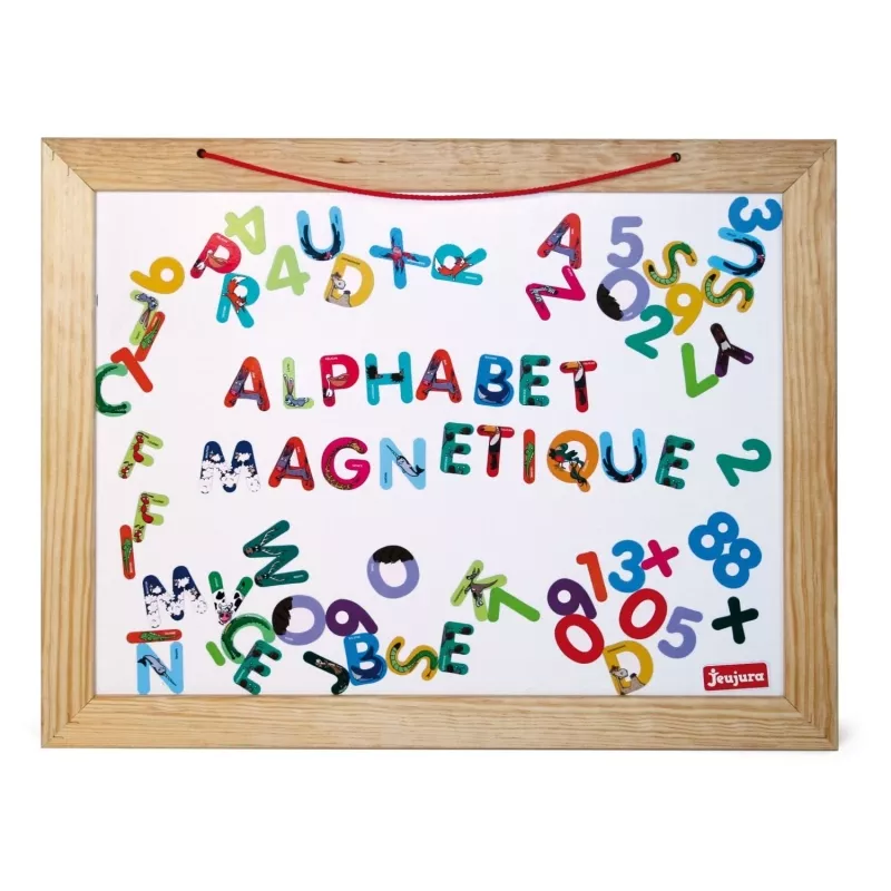 Ardoise en bois avec Chiffres et Lettres de l'alphabet