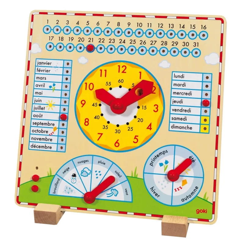 Horloge et calendrier Apprendre l'heure et se repérer dans le temps