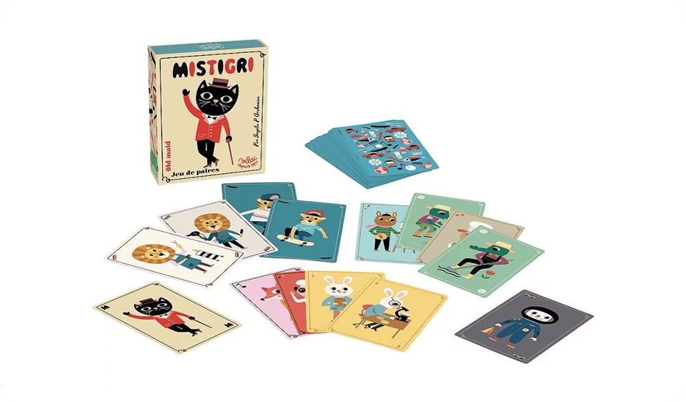 Jeux de cartes pour enfants de 5 à 10 ans, pour jouer en famille, de la marque Vilac.