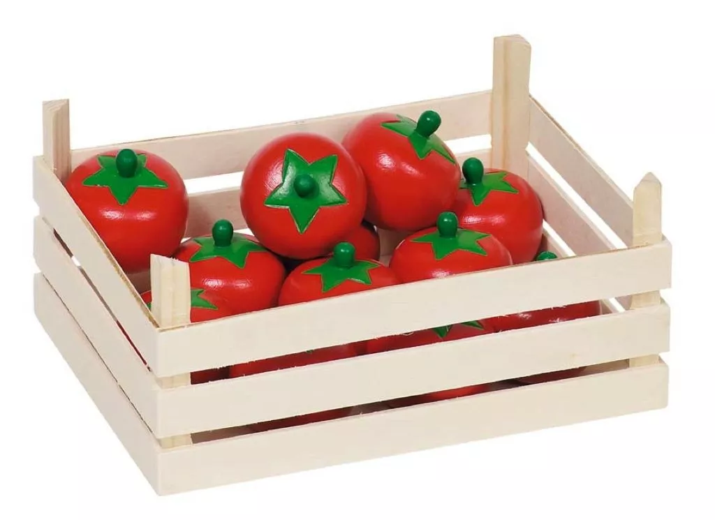 Tomates dans une cagette en...