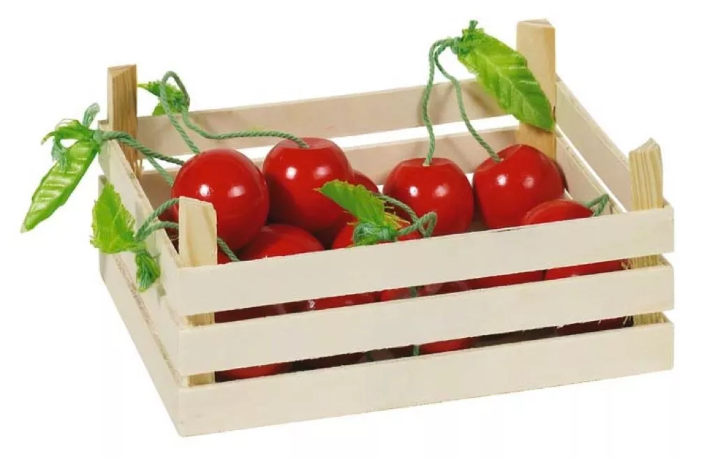 Cerises dans une cagette en...