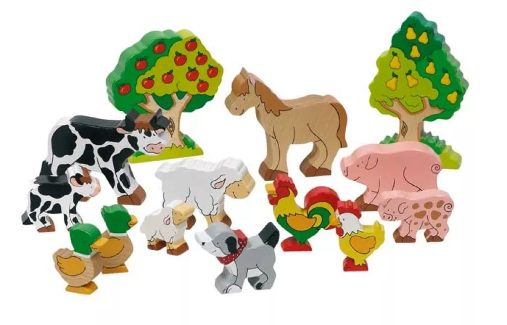 Animaux de la ferme en bois...