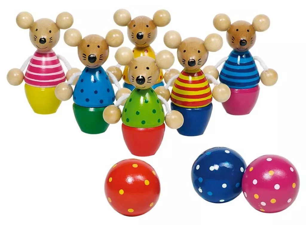 Jeux de quilles en bois des souris Jeux de quilles en bois des souris