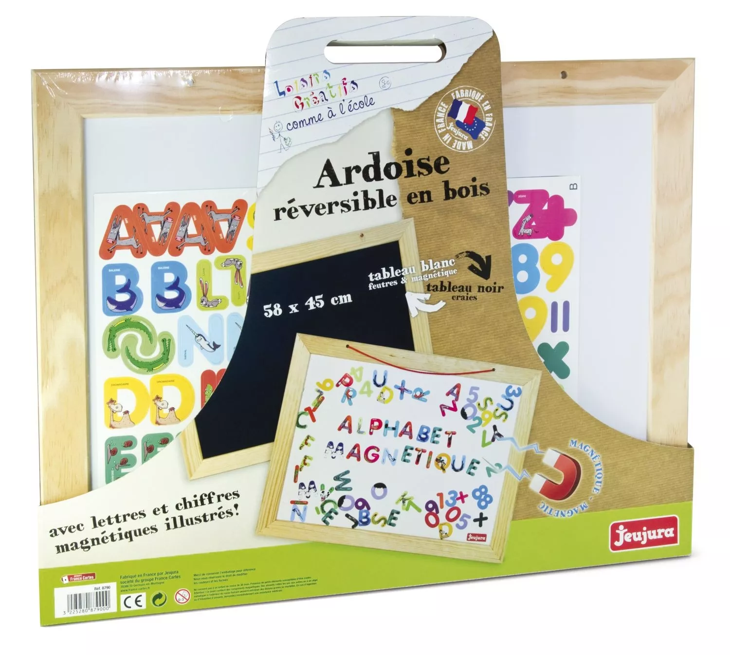 Ardoise en bois avec Chiffres et Lettres de l'alphabet Ardoise en bois avec Chiffres et Lettres de l'alphabet