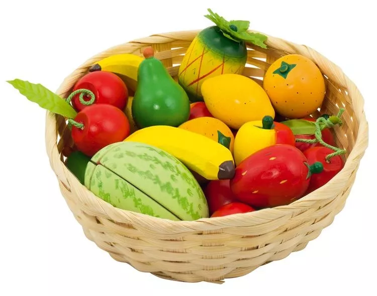Corbeille de fruits en bois...