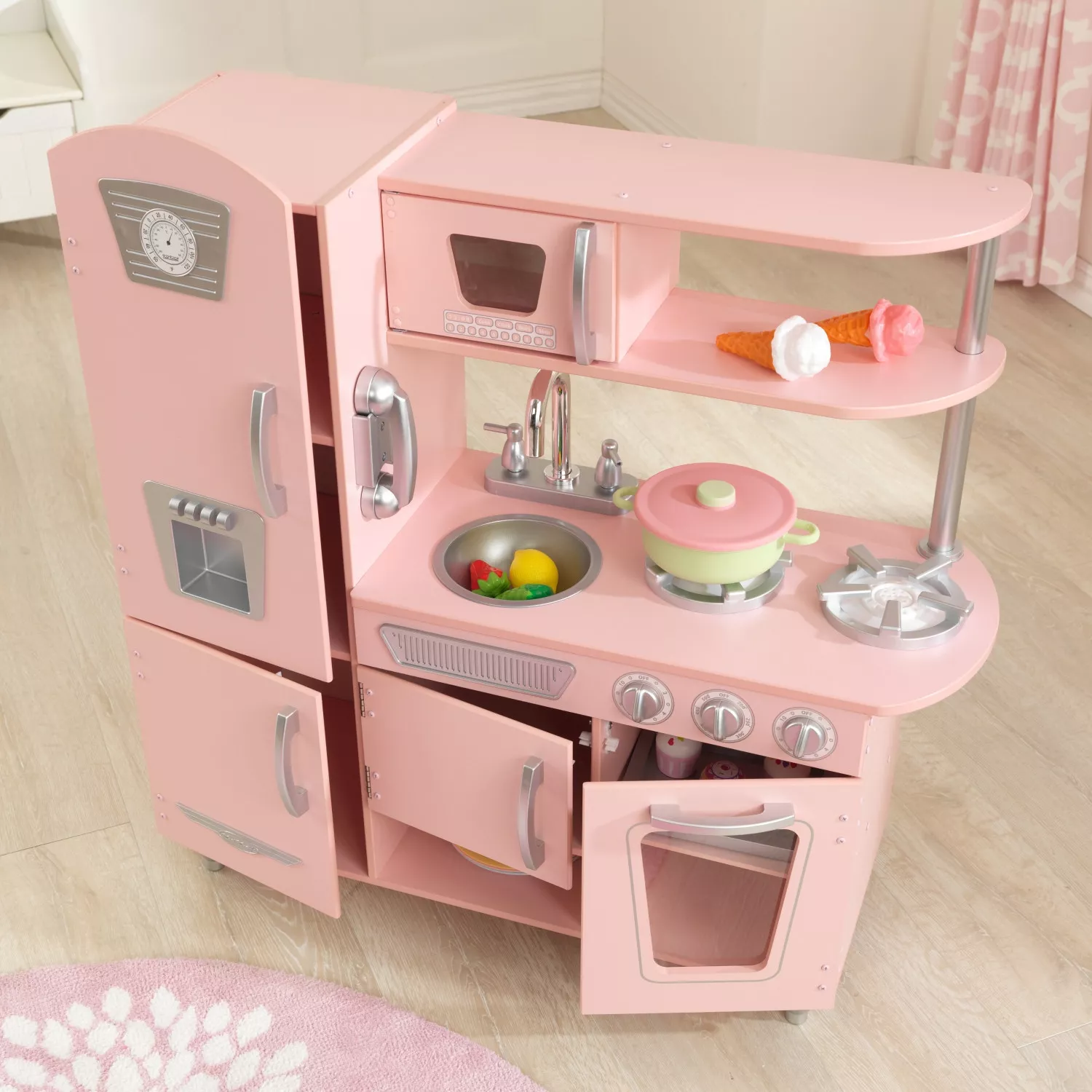 Cuisine en bois Vintage Rose