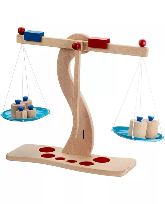 Balance en bois avec poids