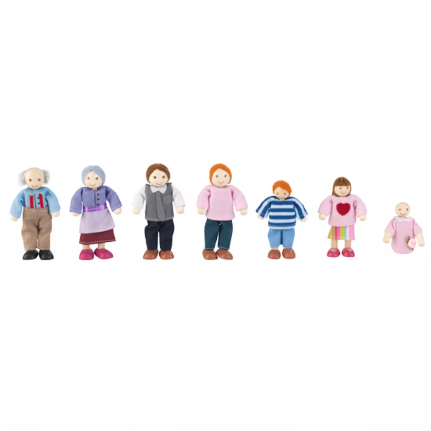 Famille de 7 poupées